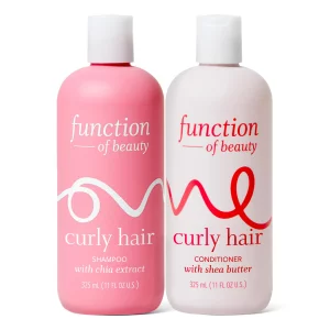 Function of Beauty Curly Hair Shampoo & Conditioner Set - Sulfate-Free Shampoo & Conditioner Duo for Natural Curls & Bounce - Curl Defining, Hydratin