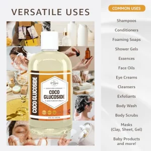 33rd Parallel | COCO GLUCOSIDE Surfactant (8 oz) | Natural Plant Derived | For DIY Cleansers, Shampoos, Conditioners, Moisturizers, Lotions, Makeup R