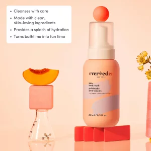 Evereden Multi-Vitamin Kids Body Wash Cool Peach: Gentle Body Wash Sensitive Skin Nourishment & Hydration Formula | Clean Non-Toxic for Kids | 8.5 fl