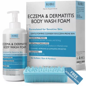 Eczema Body Wash Sensitive Skin | Eczema Treatment | Foaming Cleanser For Eczema Prone Skin | Soothes Dryness & Itching, Gentle On Dermatitis, Sulfat