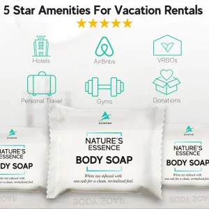 Bar Soap Bulk Individually Wrapped - 60 Pack 0.5 oz Mini Hotel Soap Bars Bulk - Travel Size Essential Toiletries for Hosts and Guests, Hotel, Hospita