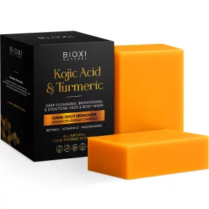 Kojic Acid & Turmeric Serum Complex Soap Bar - Dark Spot Remover & Hyperpigmentation Face & Body Wash - Deep Cleansing Brightening & Even Tone Korean