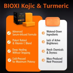 Kojic Acid & Turmeric Serum Complex Soap Bar - Dark Spot Remover & Hyperpigmentation Face & Body Wash - Deep Cleansing Brightening & Even Tone Korean