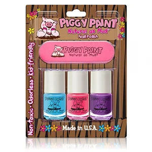 Piggy Paint Nail Polish and File Kit (Sea-quin, Forever Fancy, Girls Rule)