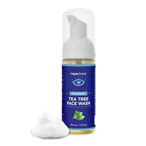 Heyedrate Gentle Tea Tree Oil Foaming Face Wash and Eyelid Cleanser - 1.7oz - Formulated with Aloe Vera to Soothe and Refresh Eyelids (Packaging May 