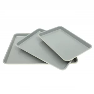 Sur La Table Kitchen Essentials Bake Sale 3-Piece Cookie Sheet Set - Nonstick Carbon Steel Baking Pans (13, 15, 18 Inch) - Grey Easy-Clean Oven Trays