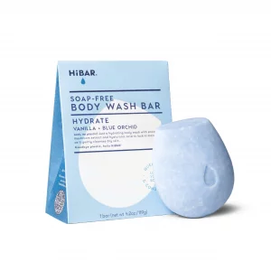 HIBAR - Hydrate Solid Body Wash Bar - Moisturize & Quench - Snow mushroom and hyaluronic acid - Daily Use & Sensitive Skin - Plastic, Paraben & Soap-