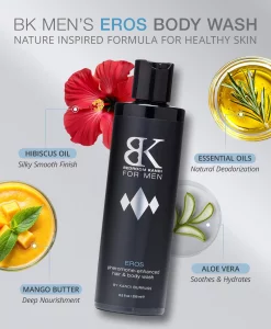 Bedroom Kandi for Men Body Wash 8.5 Fl Oz - Pheromone Infused Moisturizing & Deodorizing Formula with Aloe, Shea Butter & Essential Oils for Smooth S