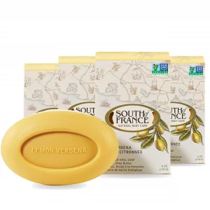 Lemon Verbena Clean Bar Soap by South of France Clean Body Care Triple-Milled French Soap with Organic Shea Butter + Essential Oils Vegan, Non-GMO Bo