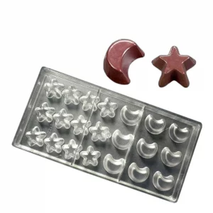 Polycarbonate Chocolate Mold DIY Handmade Chocolate Candy Mould Pastry Tools Bakeware Moon Star (19373)