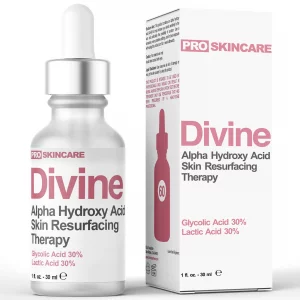 Glycolic Acid & Lactic Acid Peeling Solution - SKIN PERFECTING 60% AHA Liquid, Professional Grade Chemical Face Peel for Acne Scars, Collagen Boost, 
