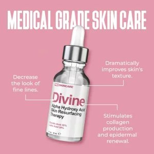 Glycolic Acid & Lactic Acid Peeling Solution - SKIN PERFECTING 60% AHA Liquid, Professional Grade Chemical Face Peel for Acne Scars, Collagen Boost, 