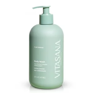 Vitasana Natural Body Wash for Sensitive Skin, 16?oz - Sea Buckthorn & Bergamot Scent, 98.9% Plant?Derived, EWG Verified, Hypoallergenic, Paraben?Fre