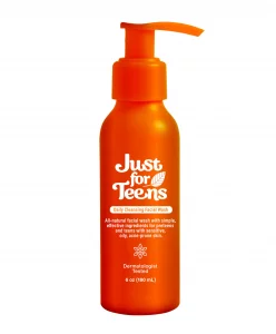 Just For Teens Daily Cleansing Facial Wash | Natural Ingredients for Preteens & Teens with Sensitive, Oily, Acne-Prone Skin (6 oz)