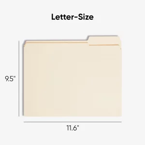 Smead File Folders Letter Size, Reinforced 1/3-Cut Tab, Assorted Positions, Letter Size, Manila Folders 8.5 x 11, 100 per Box (10334)