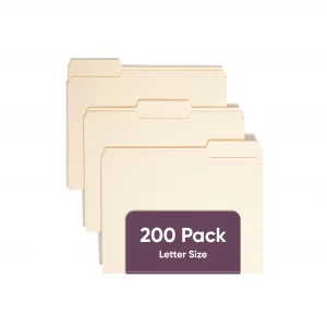 Smead File Folders Letter Sized, 1/3-Cut Tab, Assorted Positions, Letter Size Manila Folders, 200 Per Box