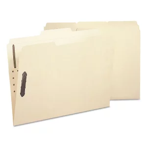 Smead Poly Fastener Folder, 2 Fasteners, 1/3-Cut Tab, Letter Size, Manila, Plastic Folders with Fasteners, 24 per Box (10545)