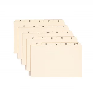 Smead Card Guide, Plain 1/5-Cut Tab (A-Z), 8