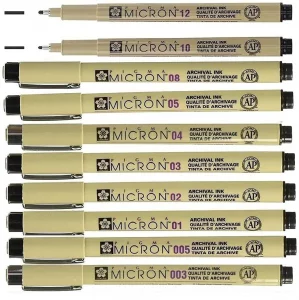 SAKURA Sakura Pigma Micron 10 Fineliners Black 0.4 mm Fine Tip