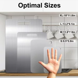 Stainless Steel Cutting board, Double sided Steel Cutting boards for Kitchen Meat vegetables & fruits Chopping board Easy to Clean (Mini Size)?9.5  