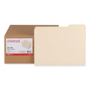 Universal Top Tab File Folders, 1/3-Cut Tabs: Assorted, Letter Size, 0.75