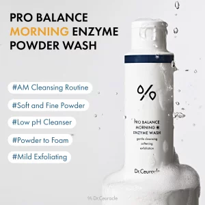 Dr.Ceuracle Pro Balance Enzyme Powder Face Wash - Korean Day and Night Natural Enzyme Powder Face Wash for Deep Pore Cleansing, Sebum Removing, pH Sk