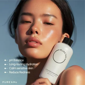 PURE'AM - Korean Toner for Dry Skin - Deeply Hydrating - Hyaluronic Acid & Vegan Ceramides - Korean Skincare Toner for Face, Sensitive Skin - Redness