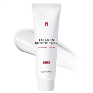 TOSOWOONG Collagen Necktox Cream with Collagen and Hyaluronic Acid for Neck Firming, Anti-aging, Wrinkles and Tightening, Korean Skin Care, 50ml, 1.6