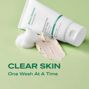 BLANC NATURE Cleansing Foam, Tea Tree Pore Deep Facial Cleanser for Oily & Sensitive Skin, Centella Asiatica, Green Tea, Korean Skincare, 5.07 fl oz 