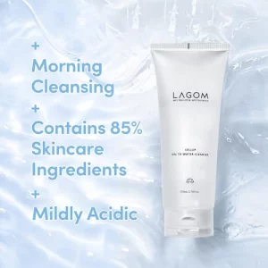 LAGOM Cellup Gel To Water Cleanser, Gentle Morning Face Wash with Hydrating Aqualicia, Non-Foaming Jelly Texture for Daily Use, low-irritation,K-Skin