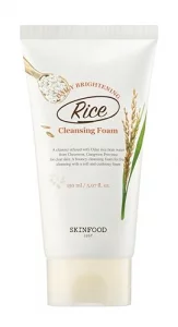 SKINFOOD Rice Daily Cleansing Foam 150ml - Delicate, Fine, and Smooth Brightening Cleansing with Fermented White Rice Ingredients - Firming Bubble Fa