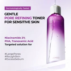 JUMISO Niacinamide 2% + PHA/BHA Pore Smoothing Toner (205ml/6.93 fl oz), 1% TXA + Glutathione, Glass Skin Prep, Gentle Exfoliation for Textured Skin,