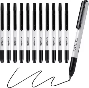 carrotez Retractable Fine Point Permanent Markers, Fine Tip Markers, 12 Count, Black