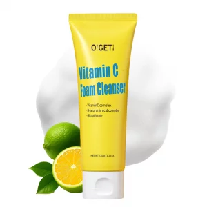 O!GETi Vitamin C Foam Cleanser, Brightening Face Wash with Triple Vitamin C, Upcycled Green Tangerine, Ultra-Fine Micro Bubbles, 4.2oz