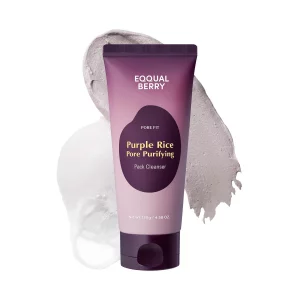 EQQUALBERRY Purple Rice Pore Purifying Pack Cleanser - Dual-Use Clay Mask & Foam Cleanser | Deep Cleansing for Pore Care & Skin Prep | AHA+BHA+PHA | 