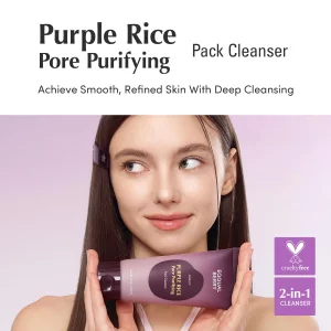 EQQUALBERRY Purple Rice Pore Purifying Pack Cleanser - Dual-Use Clay Mask & Foam Cleanser | Deep Cleansing for Pore Care & Skin Prep | AHA+BHA+PHA | 