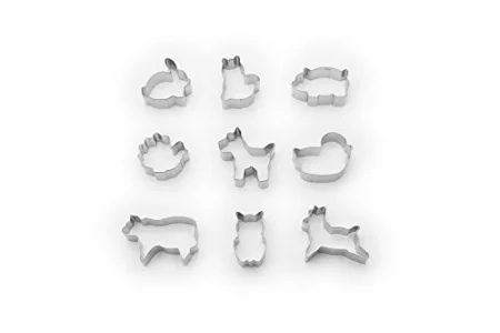 Fox Run Mini Animal Cookie cutters, 0.75 x 1.5 x 1 inches, Metallic