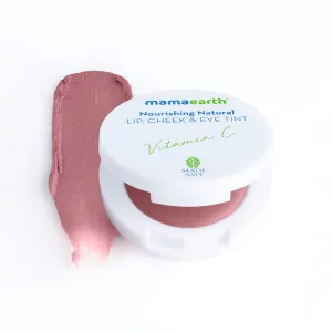 Mamaearth Nourishing Natural Lip Cheek & Eye Tint (02 - Coco Nude Shade) | Long Lasting Creamy Matte Finish | Multi Use Tint for All Skin Tones | wit