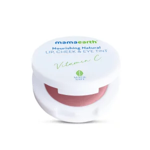 Mamaearth Nourishing Natural Lip Cheek & Eye Tint (02 - Coco Nude Shade) | Long Lasting Creamy Matte Finish | Multi Use Tint for All Skin Tones | wit