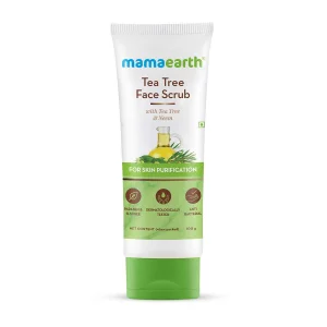 Mamaearth Tea Tree & Neem Face Scrub for Skin Purification | Gently Exfoliates & Cleanses Dirt | Controls Acne & Excess Oil | Suits All Skin Types | 