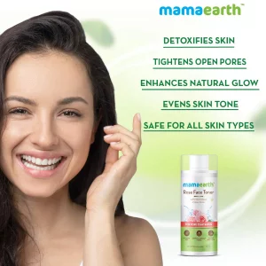 Mamaearth Rose Water Toner with Witch Hazel & Cucumber | Gentle Daily Skin Toner | Alcohol-Free | All Skin Types | 200ml