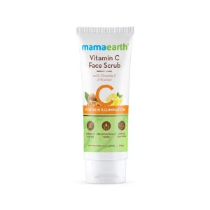 Mamaearth Vitamin C Face Scrub with Walnut & Saffron for Glowing Skin | Gently Exfoliates & Removes Tan | For Men & Women, All Skin Types | 3.53 oz (