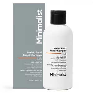 Minimalist Hair Shampoo for Damaged Hair & Frizzy Hair | Maleic Bond Repair Complex 3.5% | With Argan Oil, Ceramides & Coconut Oil | For Women & Men 