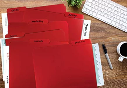 Better Office Products Heavyweight Poly File Folders, 1/3 Cut, Top Tab, 24 Per Box, Letter Size, Assorted Colors-Red, Blue, Yellow Green, 24 per Box