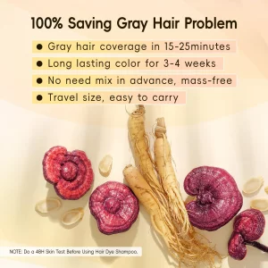 BOJICA Dark Brown Hair Dye Shampoo for 100% Gray Hair Coverage - 3 in 1 Color Shampoo/Instant/Herbal Ingredients for Women and Men 350ml (12.3 Fl oz)