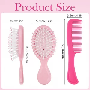 Bulk Hair Brush and Combs Set, Individually Wrapped Detangling Brushes for Wet & Dry Hair, Disposable Hairbrush for Women Men Travel Hotel Shelter Ch