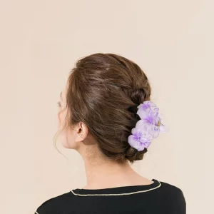 GAFATORY 4PCS Flower Hair Clips Claw Clips for Women Non-Slip Hawaiian Hair Clips for Thick Hair Hibiscus Plumeria Strong Hold Beach Essentials Hair 