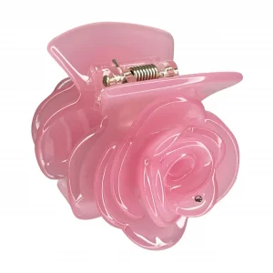 Rose Flower Hair Claw Clip, Decorative Acetate Hair Accessory, Coral Pink (pink)
