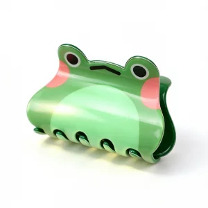 OGDE Frog Hair Claw Clips for Women Girls - 1Pcs Medium Clips for Thin Hair, Cute Green Jaw Clip Fashion Hair Accessories (Frog)