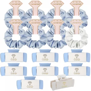 Loanzeg Bridesmaid Scrunchies Proposal Gifts 4.1 Inch Square Set of 8 Bachelorette Hair Claw Clips ideas Bridal Shower Gift for Wedding Party Favors 